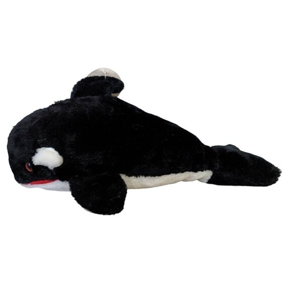 Sea World Orca Shamu Killer Whale Plush 15" Black White Stuffed Animal Soft Toy - Picture 1 of 8